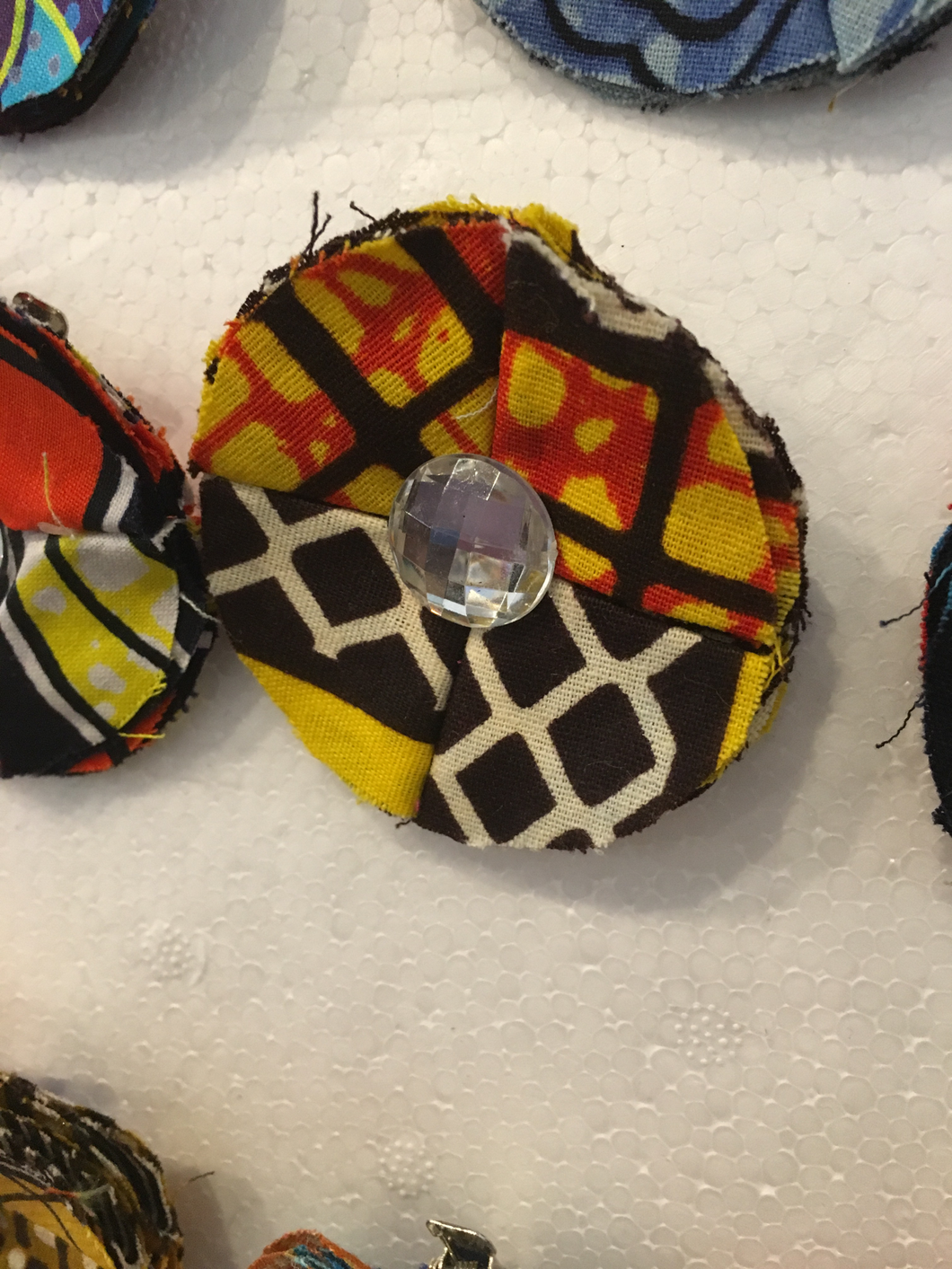 African Fabric Hair Clips